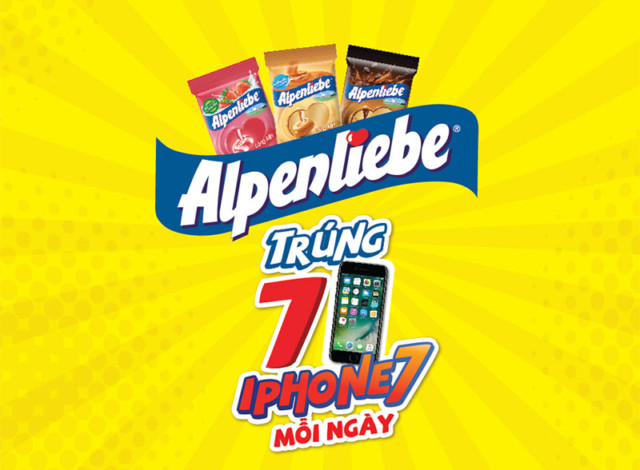 Alpenliebe: Trúng 7 iPhone7 mỗi ngày